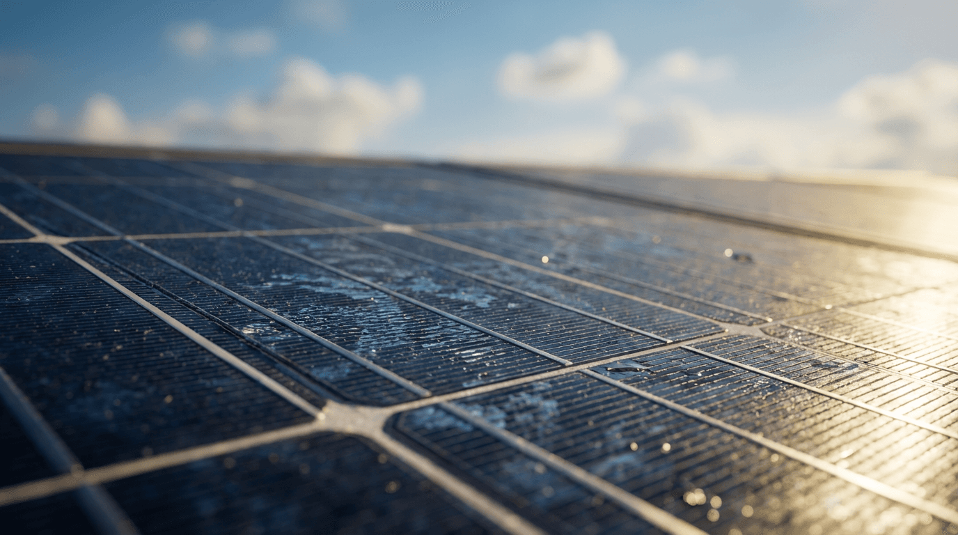 Sleek solar panel module integrated into a modern architectural facade